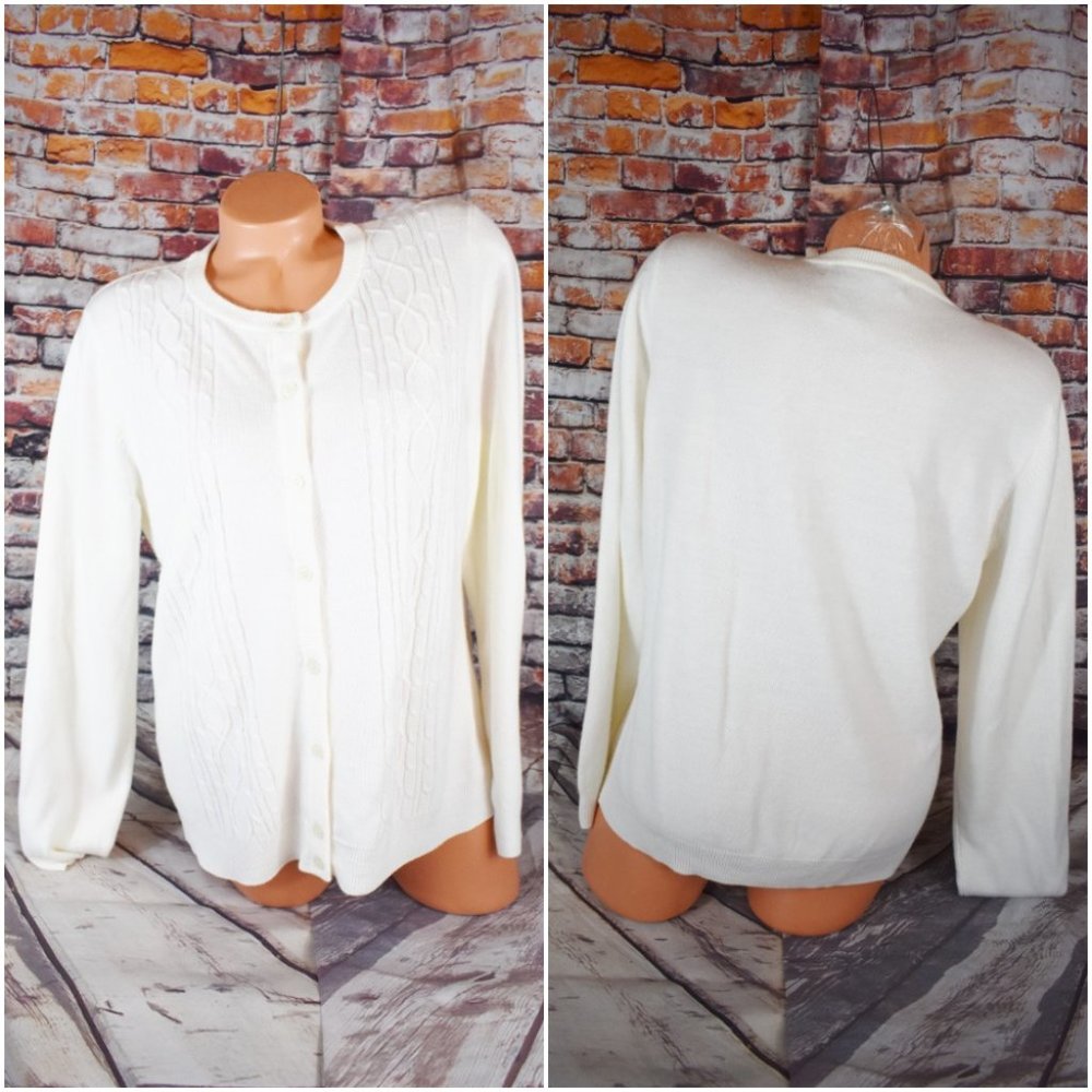 Requirements XL Ribbed Knit Sweater Acrylic White